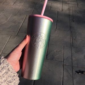 New Starbucks pink green ombré holiday tumbler